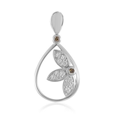 Zilveren hanger met een I2 Champagne Diamant