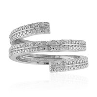 Zilveren ring met I3 (I) Diamanten