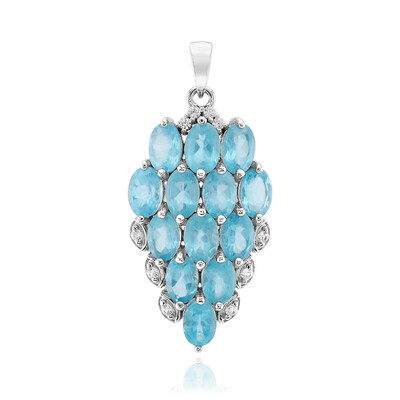 Zilveren hanger met Blauwe apatieten