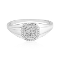 Zilveren herenring met I2 (I) Diamanten