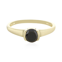 Gouden ring met een zwarte diamant