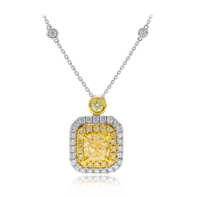 Gouden halsketting met een gele SI2 diamant (CIRARI)