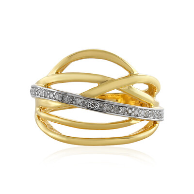 Zilveren ring met I4 (J) Diamanten