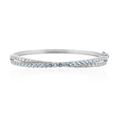 Zilveren armband met hemel-blauwe topaasstenen