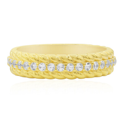 Zilveren ring met witte topaasstenen
