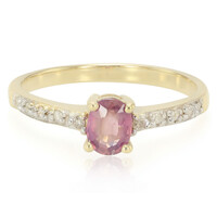 Gouden ring met een Onverhitte Padparadscha Saffier