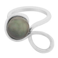 Zilveren ring met een Tahiti parel