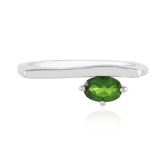 Zilveren ring met een Russische diopsied