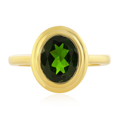 Zilveren ring met een Russische diopsied