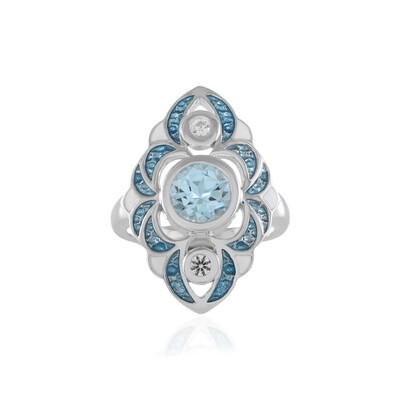 Zilveren ring met een hemel-blauwe topaas (Adela Silber)