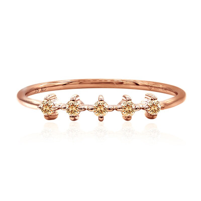 Gouden ring met SI1 Argyle Rose De France Diamanten (Annette)
