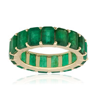 Gouden ring met Zambia-smaragdstenen
