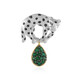 Zilveren broche met Zambia-smaragdstenen (Gems en Vogue)