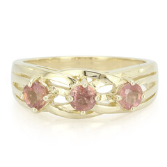 Gouden ring met Onverhitte Padparadscha Saffieren