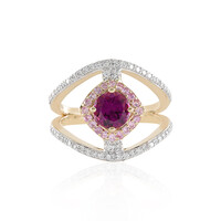 Gouden ring met een magenta granaat (SUHANA)