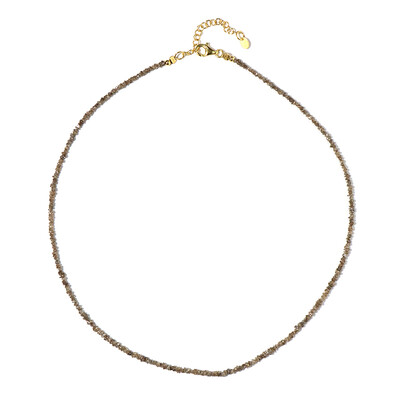 Zilveren halsketting met Champagne Diamanten