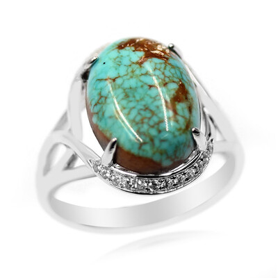Zilveren ring met een Mine 8 Turkoois (Anne Bever)