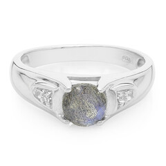 Zilveren ring met een spectroliet
