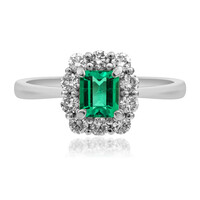 Platinaen ring met een AAA Zambia smaragd (CIRARI)