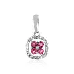 Zilveren hanger met roze toermalijnen