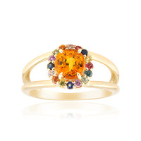 Gouden ring met een Ban Ka Cha oranje Saffier