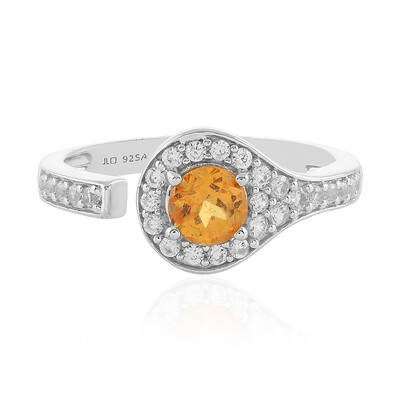 Zilveren ring met een Mandarijn granaat