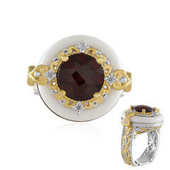 Zilveren ring met een Witte onyx (Gems en Vogue)