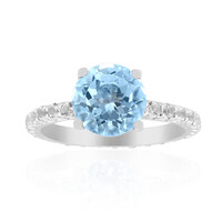 Zilveren ring met een hemel-blauwe topaas