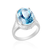 Zilveren ring met een hemel-blauwe topaas