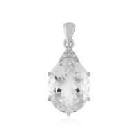 Zilveren hanger met een witte kwarts