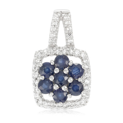 Zilveren hanger met blauwe saffieren