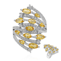 Zilveren ring met citrienstenen