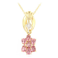 Gouden halsketting met Onverhitte Padparadscha Saffieren (AMAYANI)