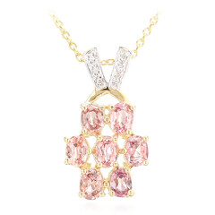 Gouden halsketting met Onverhitte Padparadscha Saffieren (AMAYANI)
