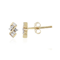 Gouden oorbellen met SI1 (H) Diamanten