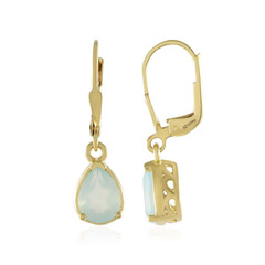 Zilveren oorbellen met Aqua Chalcedonen