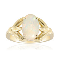 Gouden ring met een Braziliaanse witte opaal