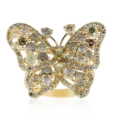 Gouden ring met SI2 Fancy Diamanten (CIRARI)