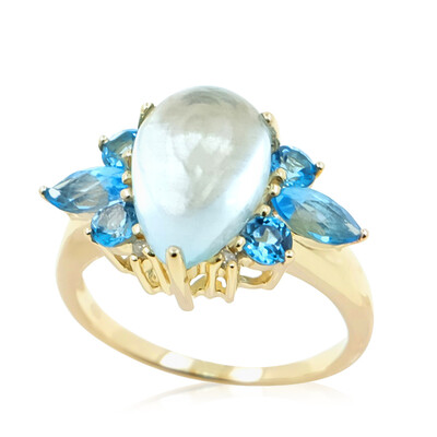 Gouden ring met een aquamarijn