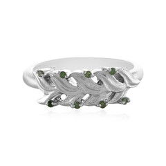Zilveren ring met I2 Groene Diamanten