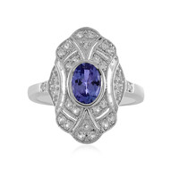 Zilveren ring met een tanzaniet