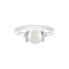 Zilveren ring met een zoetwater kweekparel