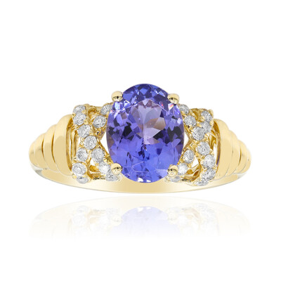 Gouden ring met een AAA tanzaniet (CIRARI)