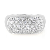 Zilveren ring met witte saffieren