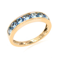 Gouden ring met Ofiki Aquamarijnen