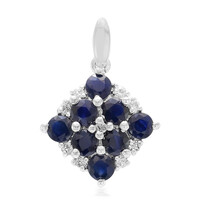 Zilveren hanger met blauwe saffieren