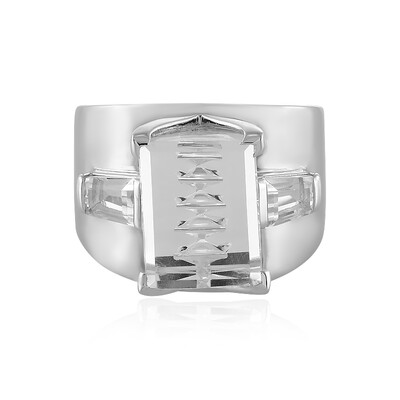 Zilveren ring met een witte kwarts