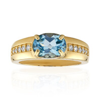 Zilveren ring met een hemel-blauwe topaas