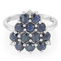 Zilveren ring met blauwe saffieren