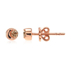 Gouden oorbellen met SI1 Argyle Rose De France Diamanten